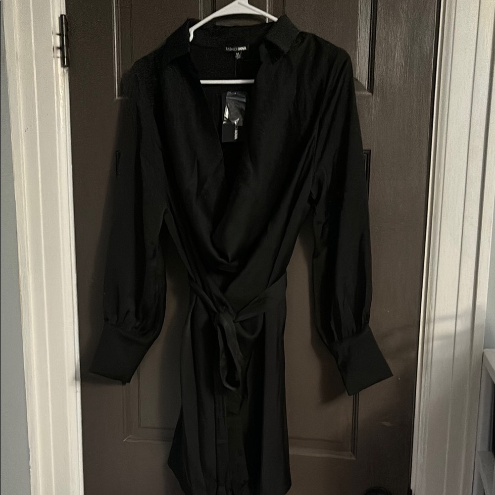 Fashion Nova Black Long Sleeve Dress